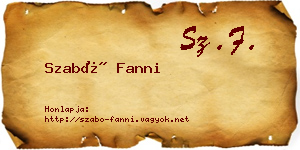 Szabó Fanni névjegykártya