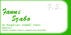 fanni szabo business card